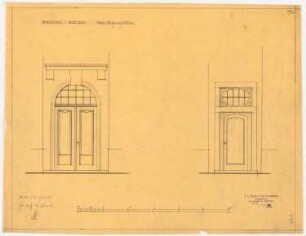 Wohnhaus Kretzer, Berlin-Tiergarten: 2 Hauseingangstüren: Ansichten 1:25