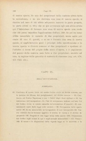 Capo IX. Dell'occupazione