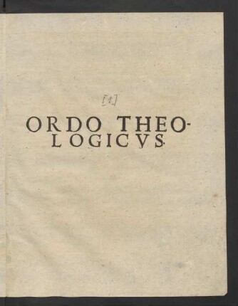 Ordo Theologicus.