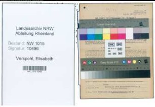 Entnazifizierung Elisabeth Verspohl , geb. 20.01.1896 (Schneiderin)