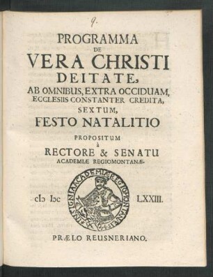 6: Festo Natalitio Propositum