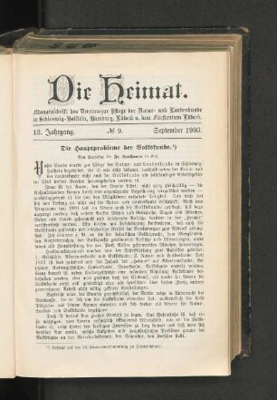13. Jahrgang. No. 9. September 1903.