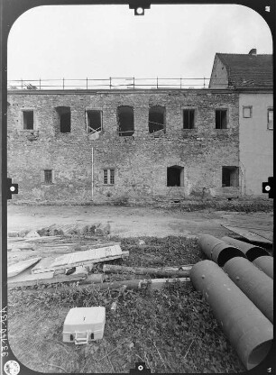 Trebsen/Mulde. Schloß (1509-1527). Seitenfront (Teilansicht) von Nordwest