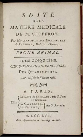 5, [1]: Suite De La Matiere Médicale De M. Geoffroy. 5, [1]