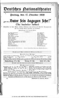 "... Vater sein dagegen sehr!" (The bachelor father)