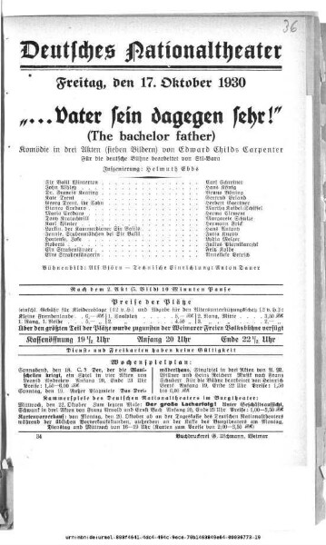 "... Vater sein dagegen sehr!" (The bachelor father)