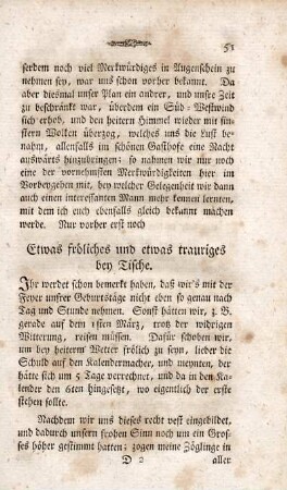 Etwas fröliches und etwas trauriges bey Tische