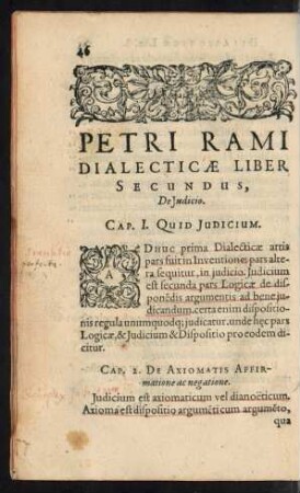 Petri Rami Dialecticae Liber Secundus, De Iudicio.