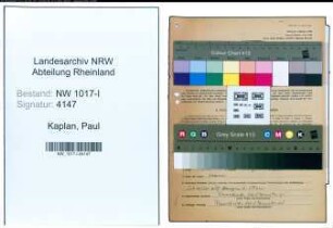 Entnazifizierung Paul Kaplan , geb. 29.06.1906 (Gastwirt)