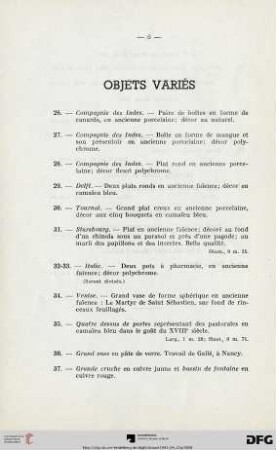 Objets variés (Nr. 26-75)
