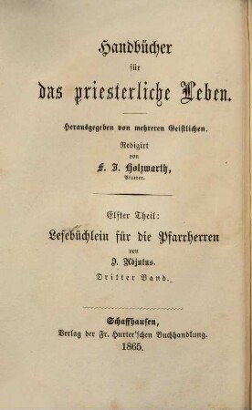 Lesebüchlein für die Pfarrherren, 3