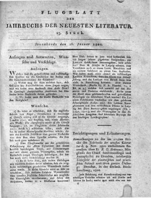 Anfragen und Antworten, Wünsche und Vorschläge.