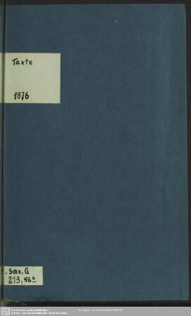 Texte zu den Chor-Gesängen am Osterfeste 1876 in der Annen-Kirche