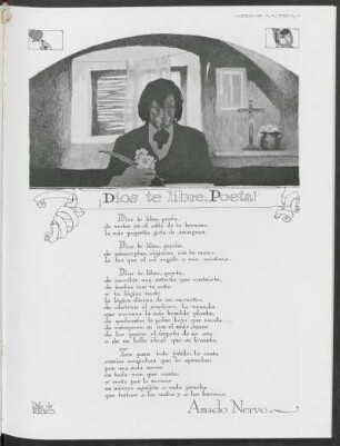 ¡Dios te libre, Poeta! : Dibujo de E. Álvarez