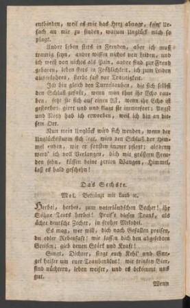 Das Sechste. Mel. Bekränzt mit Laub [et]c.