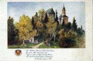 Die Festenburg, mit Versen. Postkarte des Deutschen Schulvereins Nr.143