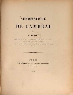 Numismatique de Cambrai