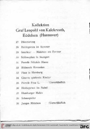Kollektion Graf Leopold von Kalckreuth Eddelsen (Hannover)