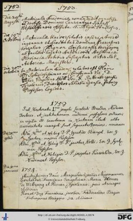 [fol. 336] Rektorat Joseph Lambert Bader 1753/54