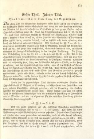 Erster Theil. Zehnter Titel. Von der mittelbaren Erwerbung des Eigenthums