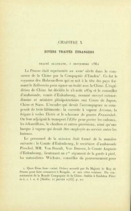 Chapitre X. Divers traités étrangers