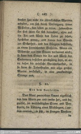 §. 21. Von dem Parricidio
