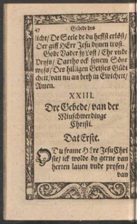Dre Gebede/ van der Mischwerdinge Christi.