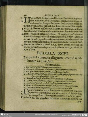 Regula XCVI. Turpia vel contraria allegantes, meritò repelluntur