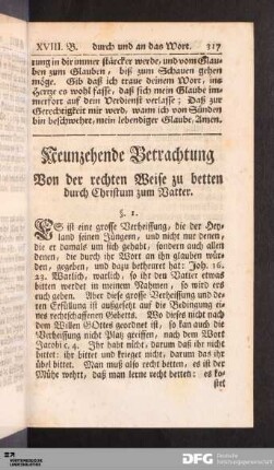 Neunzehende Betrachtung.