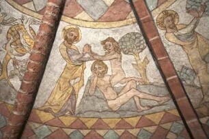 Gemäldezyklus der Heilsgeschichte — Die Genesis. Von der Schöpfung bis zur Vertreibung aus dem Paradies, sowie das Erdenleben Adams und Evas. — Die Erschaffung Evas
