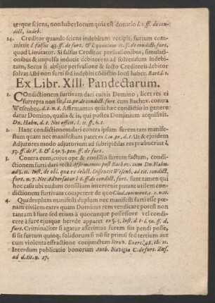 Ex Libr. XIII. Pandectarum.