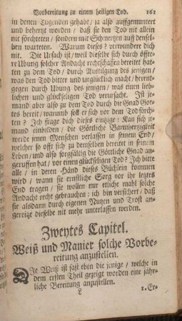 Zweytes Capitel. Weiß und Manier solche vorbereitung anzustellen.