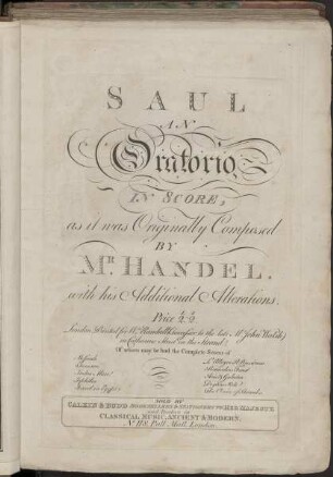 Saul, an oratorio
