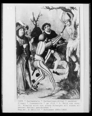 Katharinen-Altar, Innenseite des rechten Altarflügels: Martyrium des heiligen Blasius