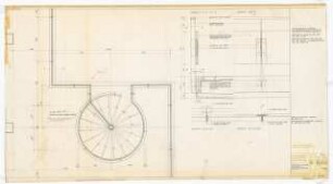 Hochschulbibliothek, Karlsruhe Neubau: Lesesaal-Empore Geländer und Wendeltreppe, 1:10