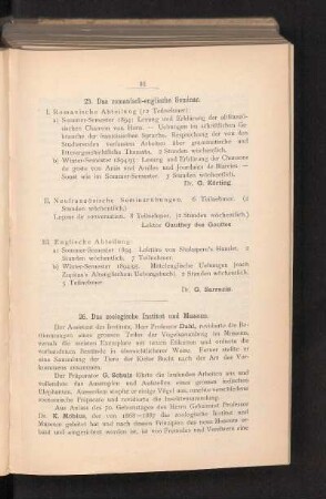 25. Das romanisch-englische Seminar.