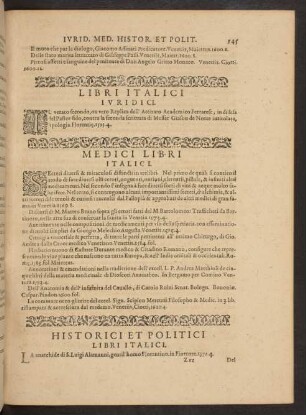 Medici Libri Italici.