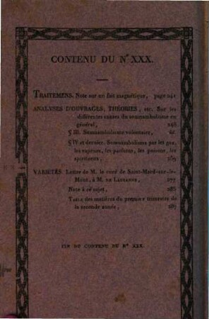 Annales du magnétisme animal. 30. 1816
