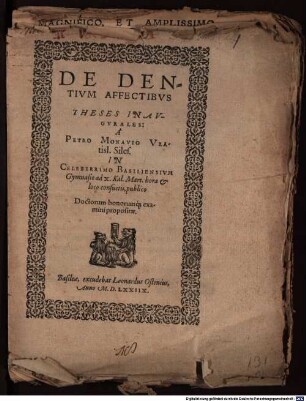 De dentium affectibus theses inaugurales