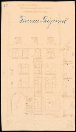Etagenwohn- und Geschäftshaus Krausenstraße 40, Berlin: 1. Hinterhaus: Rückansicht