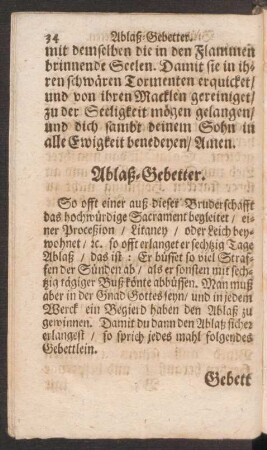 Ablaß-Gebetter.