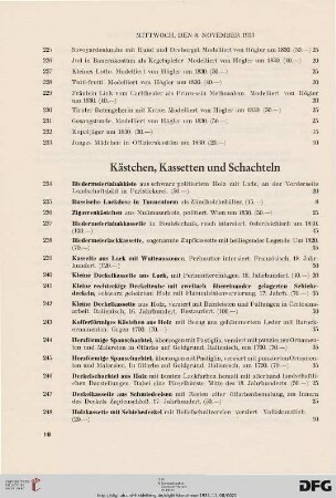 Kästchen, Kassetten und Schachteln (Nr. 234-248)