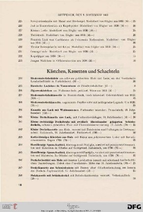 Kästchen, Kassetten und Schachteln (Nr. 234-248)