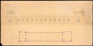 Orangerie, Karlsruhe: Grundriss, Ansicht