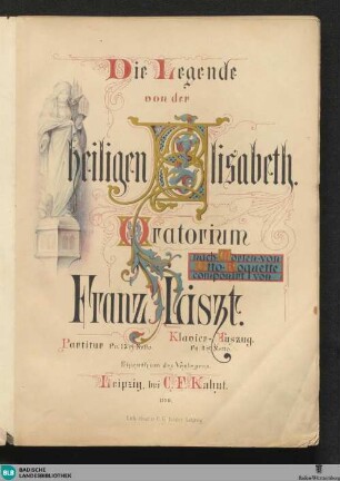 Die Legende von der heiligen Elisabeth : Oratorium