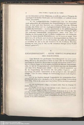 II. Hausgemeinschaft. Keine Verfügungsfreiheit des Hausvaters