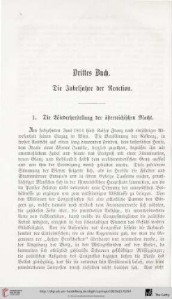 Drittes Buch: Die Jubeljahre der Reaction
