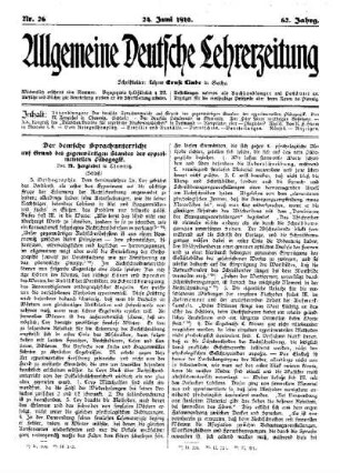Der deutsche Sprachunterricht auf Grund des gegenwärtigen Standes der experimentellen Pädagogik : (Schluß)