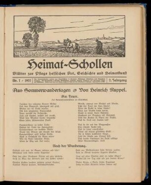 Heimat-Schollen 2. Jahrgang, Nr. 7, 1922