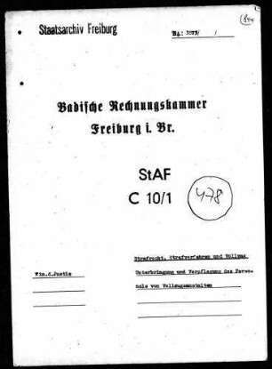 Unterbringung und Verpflegung des Personals von Vollzugsanstalten